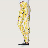 Dot Matrix - Geel Crème Zwart-Tekst Optie Leggings (Links)
