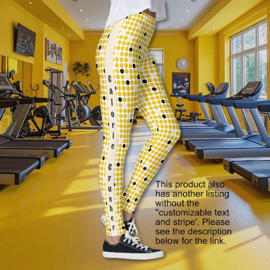 Dot Matrix - Geel Crème Zwart-Tekst Optie Leggings