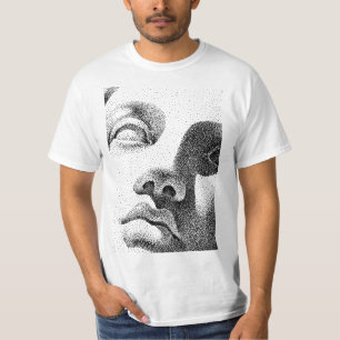 Dot Matrix Kunst: Klassiek Marmeren Gezicht T-shirt
