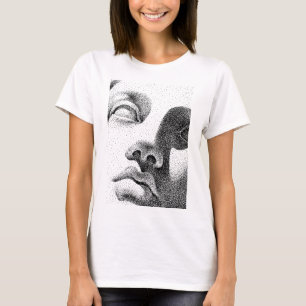 Dot Matrix Kunst: Klassiek Marmeren Gezicht T-shirt