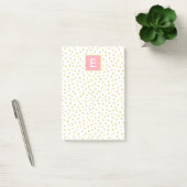 Dot Pattern Monogram roze Gold Girly Post-it® Notes (Kantoor)