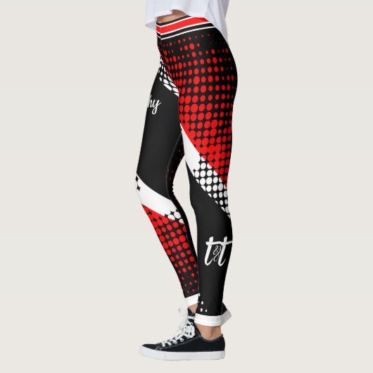 Dot Pattern Trinidad en Tobago Flag Leggings (Links)