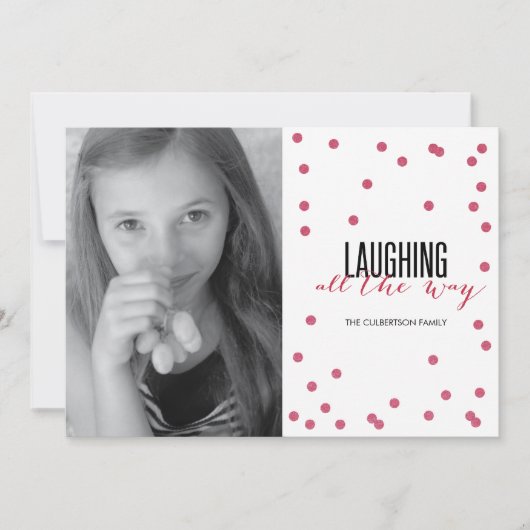 Dot Red Festive Carte photo de vacances (Devant)