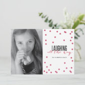 Dot Red Festive Carte photo de vacances (Debout devant)