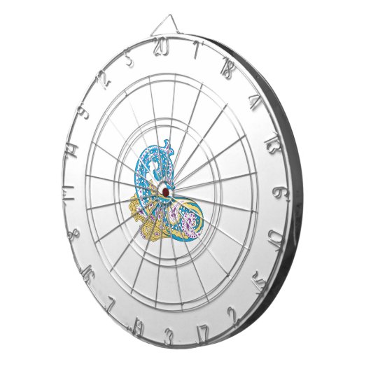 Dot, Sherpa Blue, Golden Sand Design Dartbord (Voorkant Rechts)