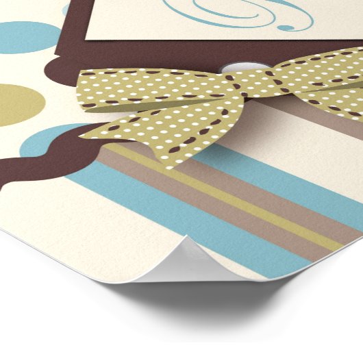 Dot & Stripe Baby shower Banner Boy Poster (Hoek)