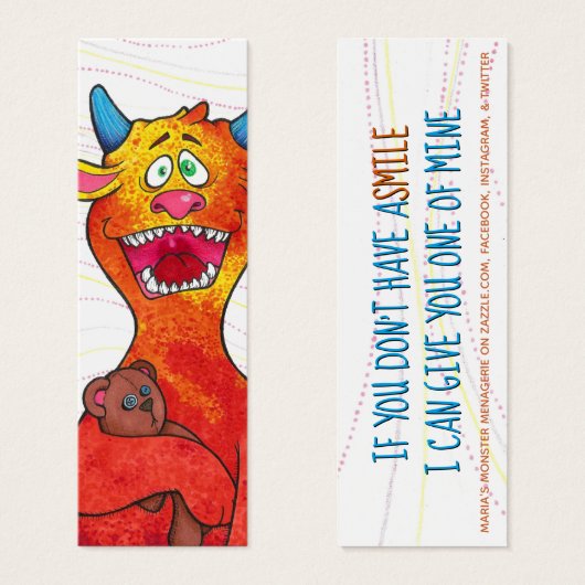 Dot the Monster, avec citation, cartes de bonheur (Devant & derrière)