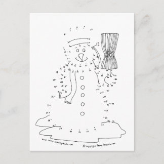 Dot to Dot Snowman Briefkaart