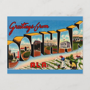 Dothan AL Retro Wenskaart Briefkaart