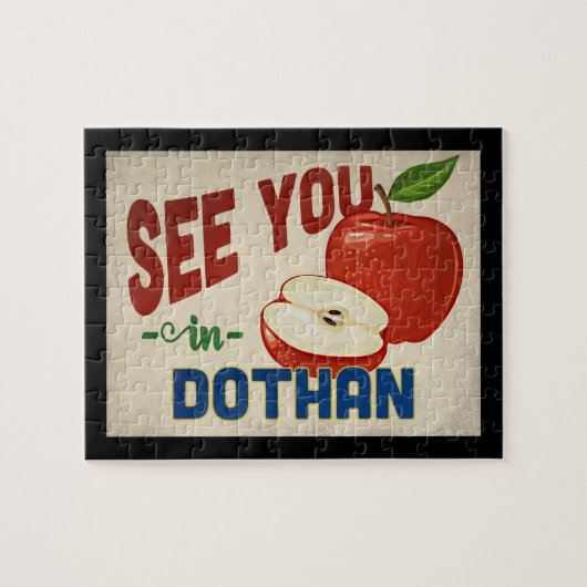 Dothan Alabama Apple - Vintage Travel Legpuzzel (Horizontaal)