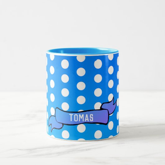 Dots Bleu Ringer personnalisé Combo Mug (Centre)