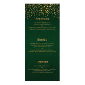 Dots Confetti Or Élégants| Vert foncé - Menu (Dos)