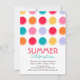 Dots de couleurs floues amusants Invitation de fêt
