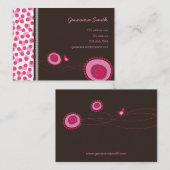 Dots de fleurs roses et carte de profil de plaisir (Devant / Derrière)