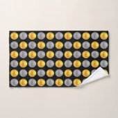 Dots d'or et d'argent modernes sur noir (Serviette à main)