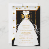 Dots d'or, Invitation nuptiale noire et blanche (Devant)