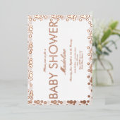 Dots d'or Motif Baby shower Foil Invitation (Debout devant)