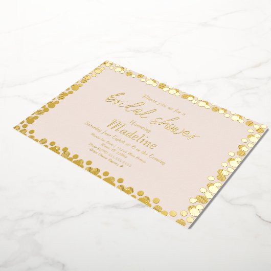 Dots d'or Motif Mariage Foil Pressing Invitation (Rotation)