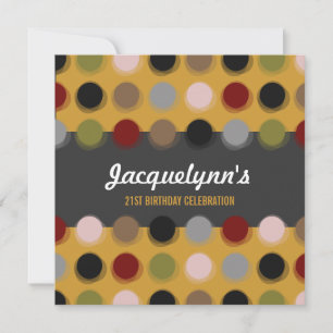Dots flous modernes Adulte Anniversaire Invitation