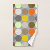 Dots géants du milieu du siècle, gris, or et orang (Serviette à main)