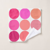 Dots géants du milieu du siècle, rose de Fuchsia e (Gant de toilette)