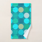 Dots géants du milieu du siècle, turquoise, aqua e (Serviette à main)