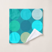 Dots géants du milieu du siècle, turquoise, aqua e (Gant de toilette)