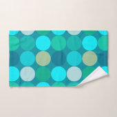 Dots géants du milieu du siècle, turquoise, aqua e (Serviette à main)