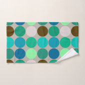 Dots géants du milieu du siècle, turquoise et gris (Serviette à main)