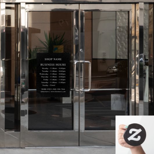 DOTS | Logo et Heures d'Ouverture | Autocollant Si (Porte de bureau)