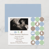 Dots N Shapes Geboorteaankondiging Aankondiging (Voorkant / Achterkant)