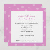 Dots peints Faire-part de mariage blanc rose (Devant / Derrière)