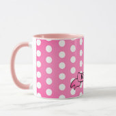 Dots rose Personnalisé Ringer Combo Mug (Gauche)