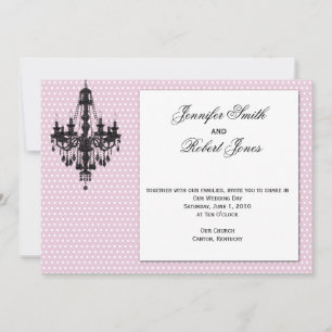 Dots roses avec Faire-part de mariage de lustre no