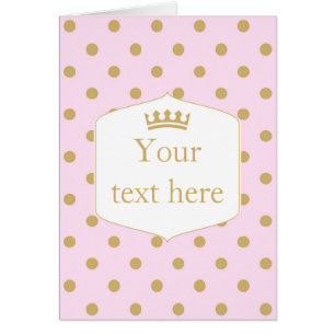 Dots roses et or Royal Crown Princess Carte pliant