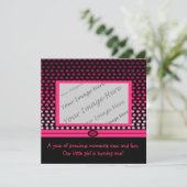 Dots roses modernes Invitations pour la première f (Debout devant)