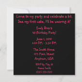 Dots roses modernes Invitations pour la première f (Dos)