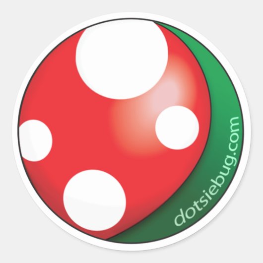 Dotsie Bug Logo tickers Ronde Sticker (Voorkant)