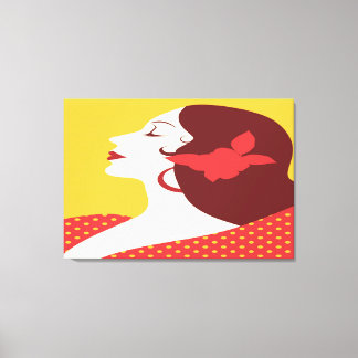 Dotted Art Spaanse vrouw Canvas Afdruk