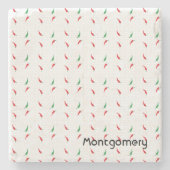 Dotted Chili Pepper Pattern Stenen Onderzetter (Voorkant)