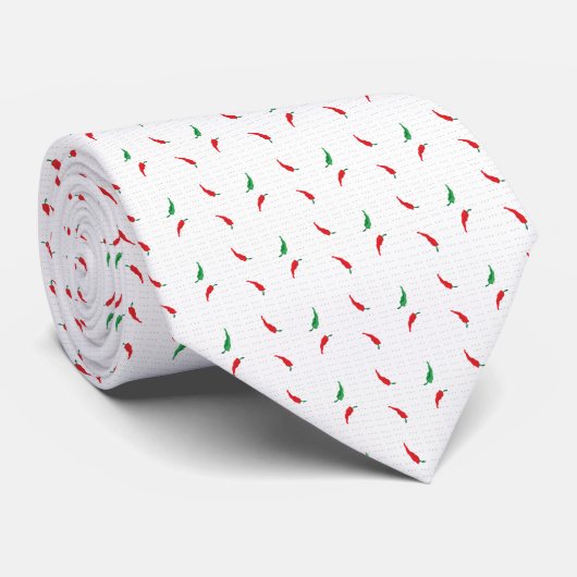 Dotted Chili Pepper Pattern Stropdas (Opgerold)