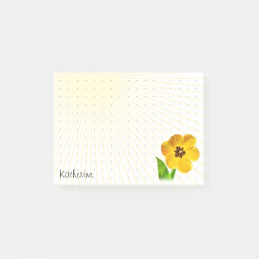 Dotted Grid - Schattigee gele tulp bloemenfotograf Post-it® Notes (Voorkant)