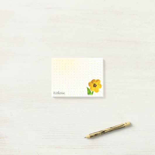 Dotted Grid - Schattigee gele tulp bloemenfotograf Post-it® Notes (Op bureau)