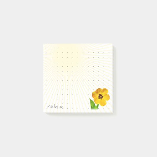 Dotted Grid - Schattigee gele tulp bloemenfotograf Post-it® Notes (Voorkant)