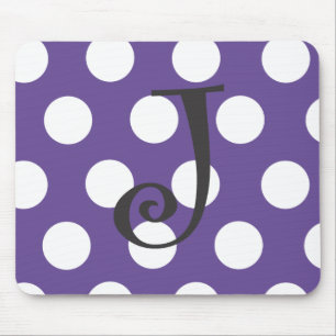 Dotted Paars Mousepad "J" Muismat