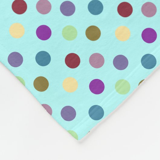Dotted Polkas  Multicolor Fleece Deken (Hoek)