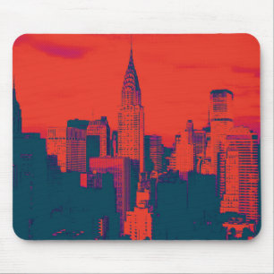Dotted Red Retro Style Pop Art New York City Muismat