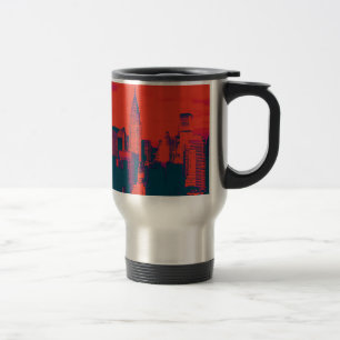 Dotted Red Retro Style Pop Art New York City Reisbeker