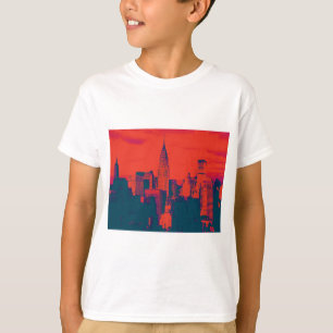 Dotted Red Retro Style Pop Art New York City T-shirt