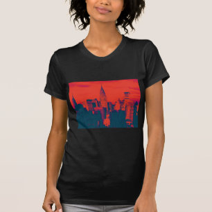 Dotted Red Retro Style Pop Art New York City T-shirt